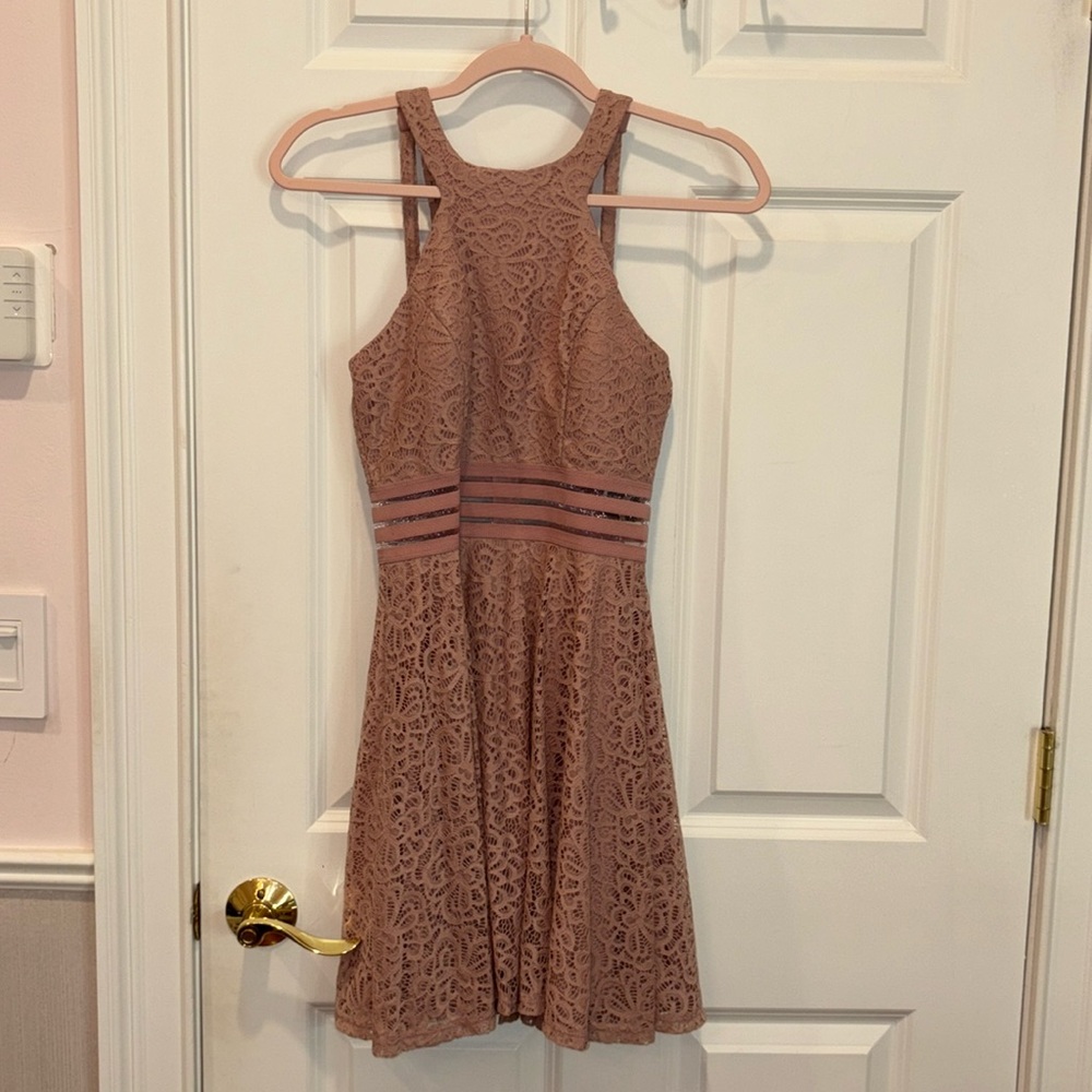 City Studio Lilac Lace Dress